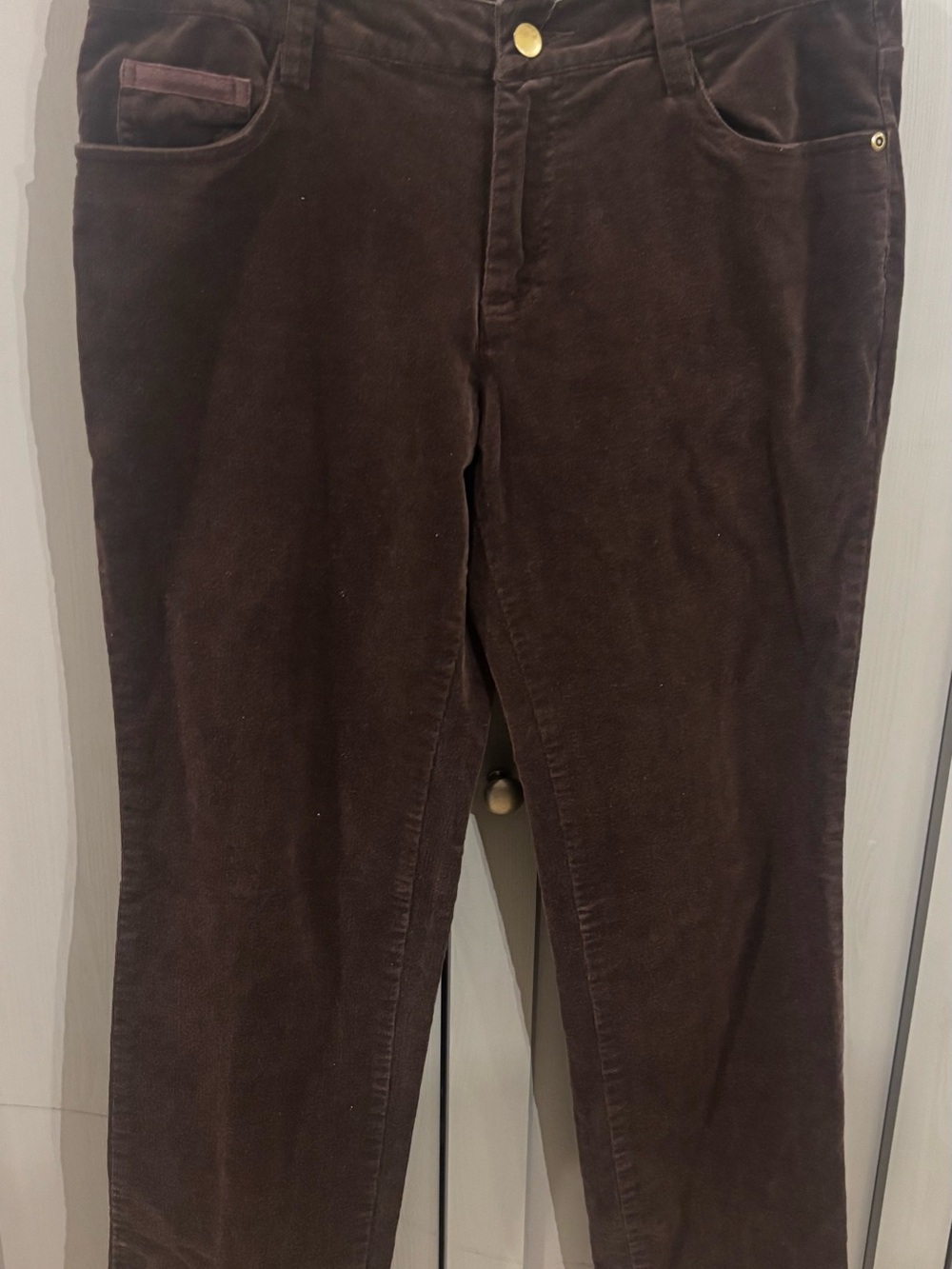 Women's Brown Corduroy Pants. Pinwale corduroy.